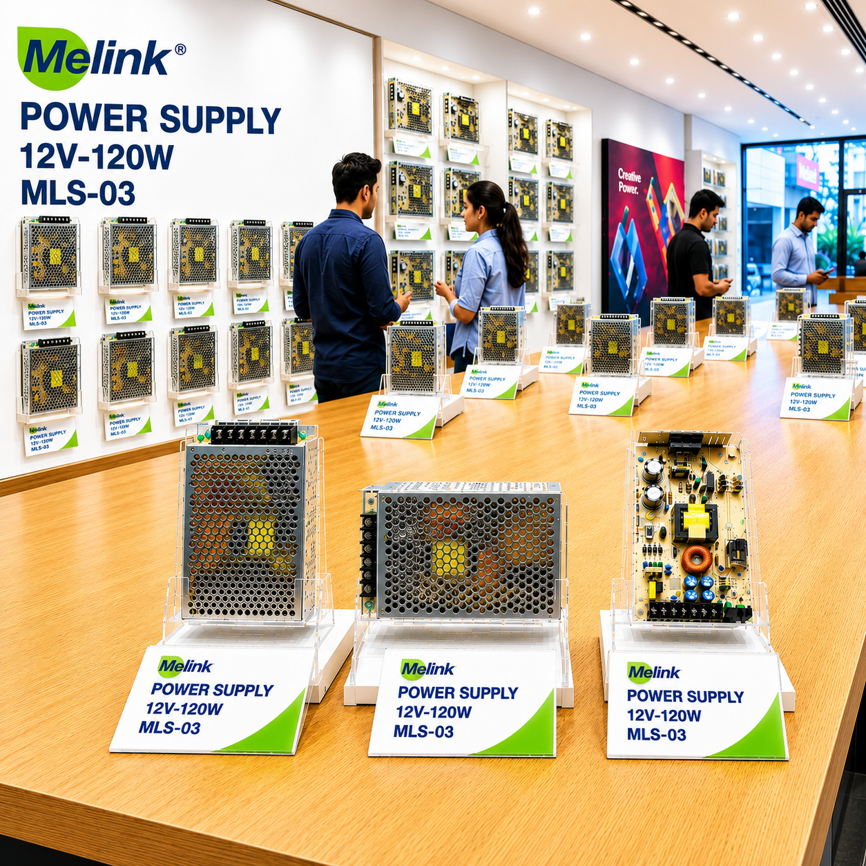 Melink  MLS-03 12V 120W SMPS Power Supply | Stable Output for CCTV Cameras & LED Lights