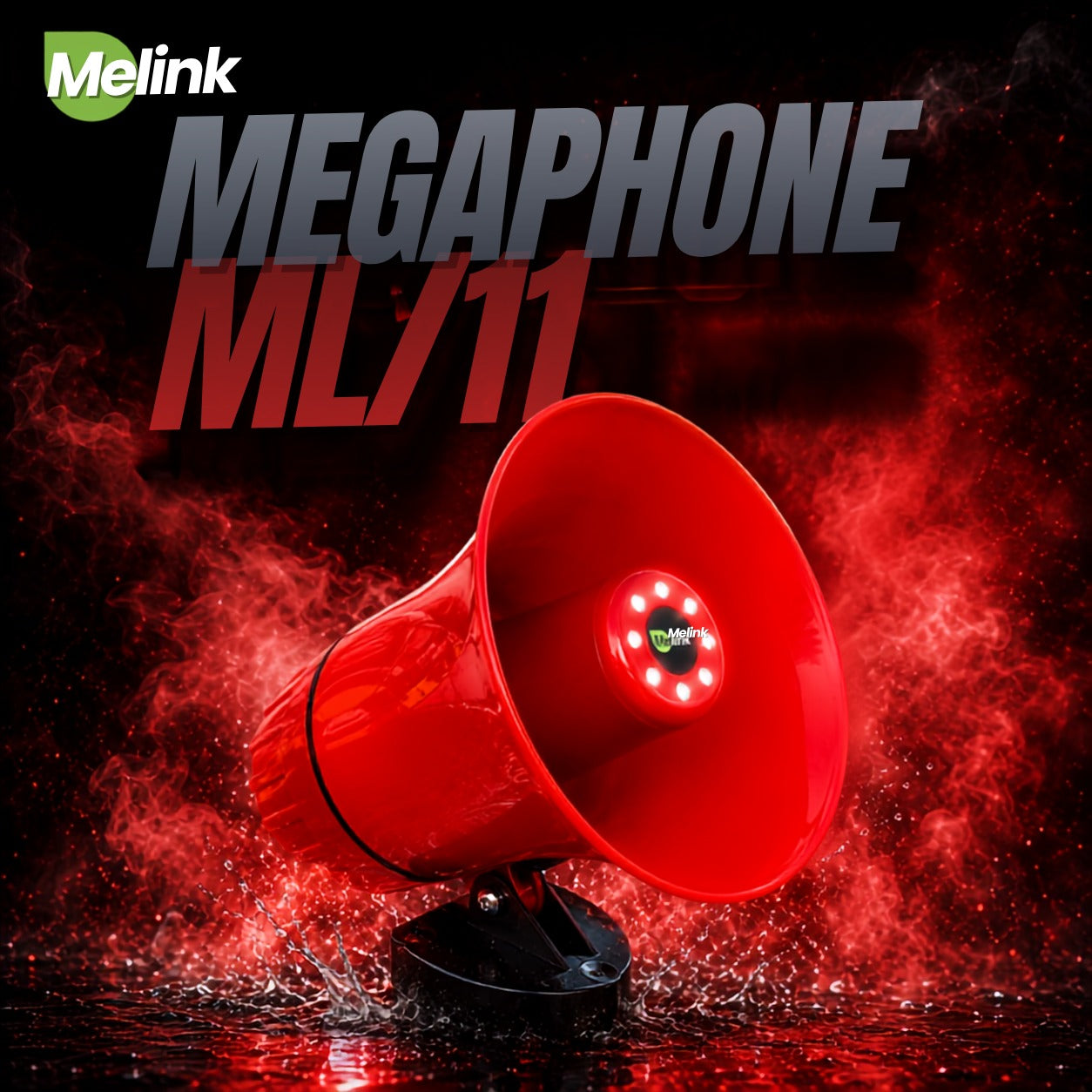 MELINK ML-11 Wired 35W Emergency Vehicle Megaphone with USB, SD Card & 240 Second Recording