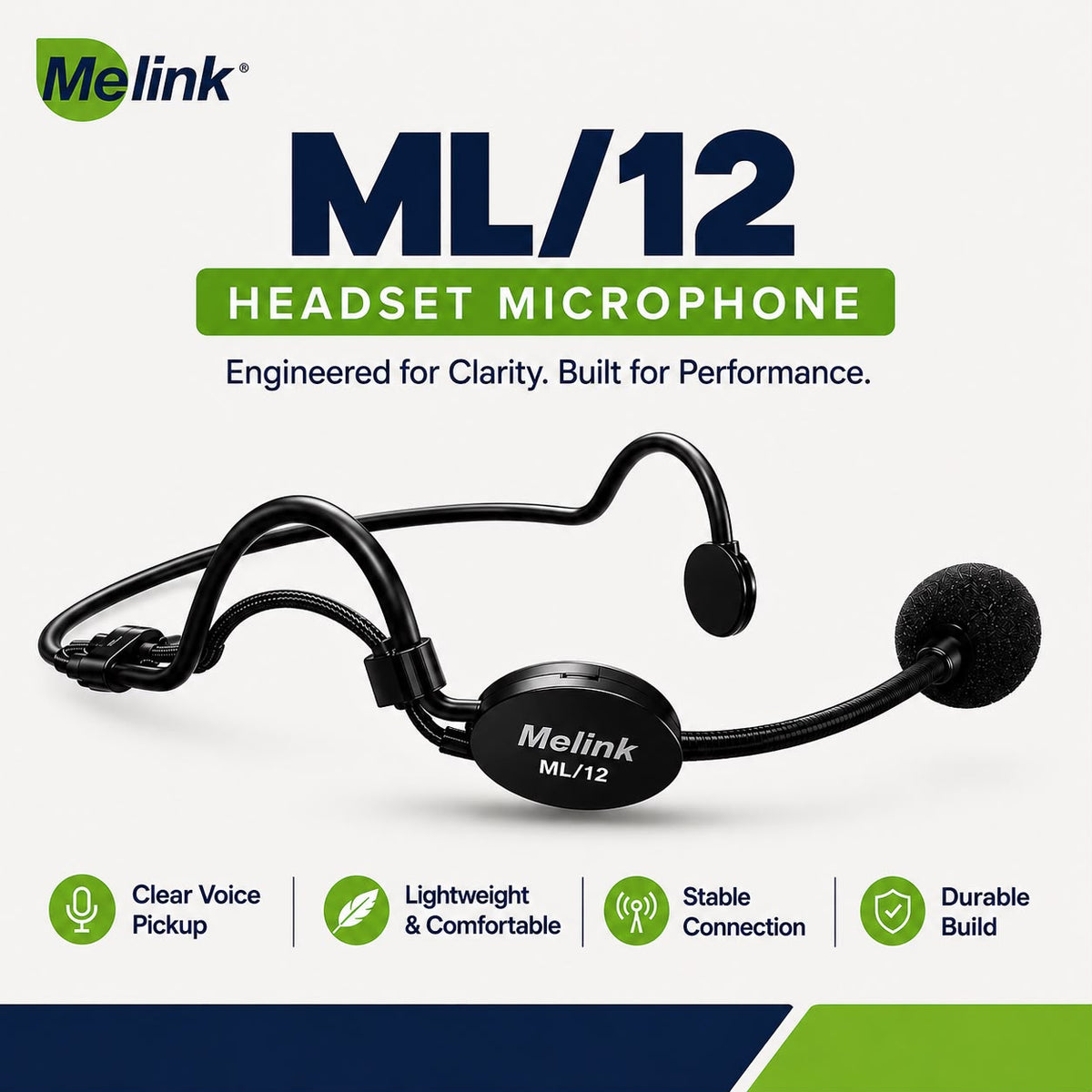 Melink ML-12 Professional Wired Headset Microphone 5-Metre long Wired – High Clarity Voice Pickup for Teaching, Lectures, Mosque & Public Speaking