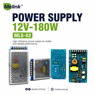 Melink MLS-02 12V Power Supply, 180W, Switching Power Supply, SMPS, CCTV, LED Strip,