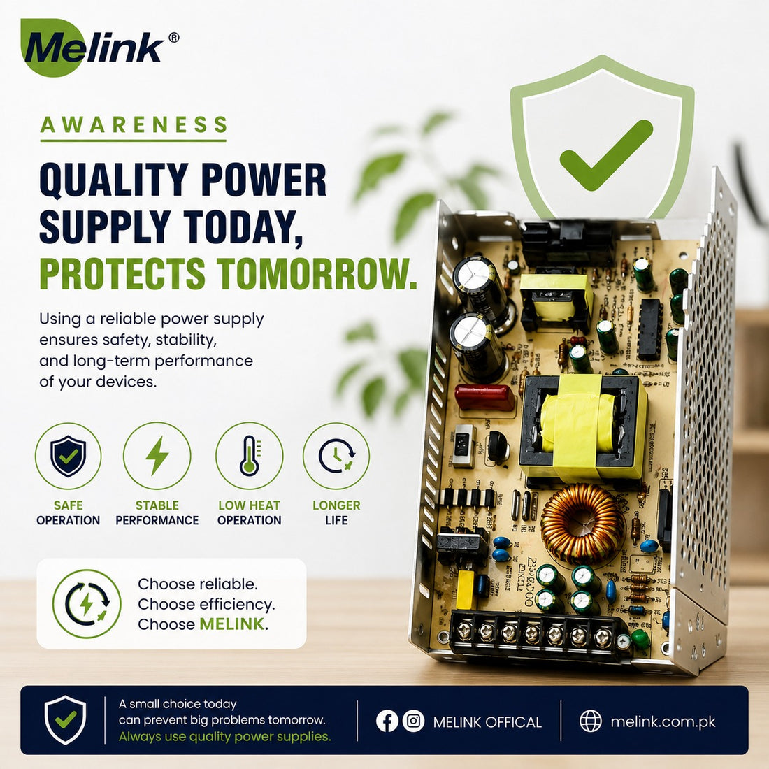 Melink  MLS-03 12V 120W SMPS Power Supply | Stable Output for CCTV Cameras & LED Lights