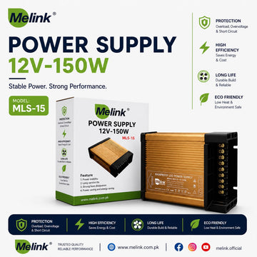 **Melink MLS-15 12V 150W Power Supply – Rainproof LED Power Supply with Cooling Fan**