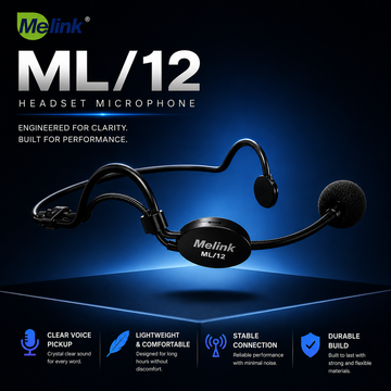 Melink ML-12 Professional Wired Headset Microphone 5-Metre long Wired – High Clarity Voice Pickup for Teaching, Lectures, Mosque & Public Speaking